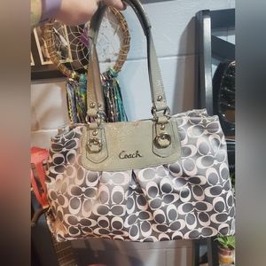 Coach gray and pink purse